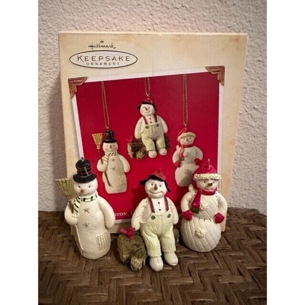 Burrton Coldwell & Windfield Hallmark Keepsake Snowman Christmas Ornament Set